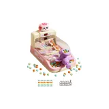 Розовая игровая машина для бильярда с оценкой - 40 мячей - версия с батареей [Коробка для заказа по почте]