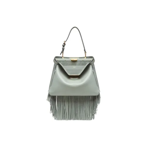 FENDI Peekaboo Кожа Сумка через плечо Средняя Женская Матча Зеленая