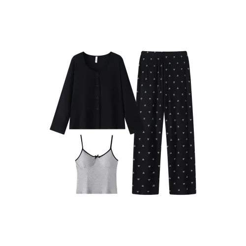 Gongdie Пижамный комплект женский черный