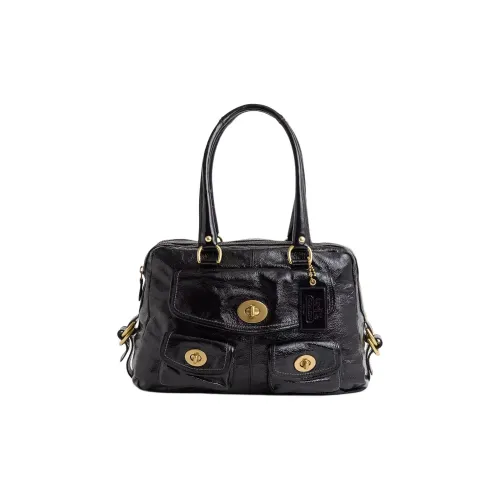 COACH Peyton Лакированная кожа Сумка Большая Женская Латунь и Черный
