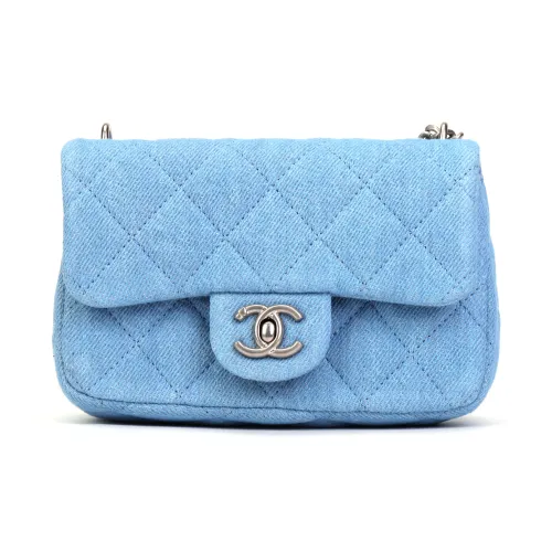 CHANEL Деним Сумка через плечо Мини Женская Синяя