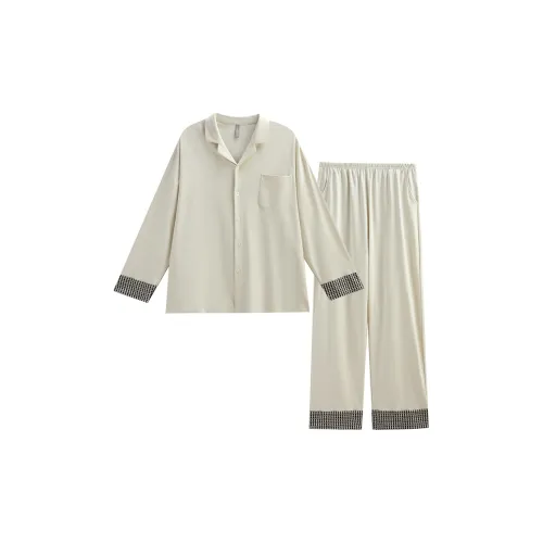 Same Language Пижамный комплект Мужской Бумага Белый