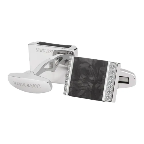 MAVIN MARVY 316 Стальной Углеродное волокно Циркон Запонки Унисекс