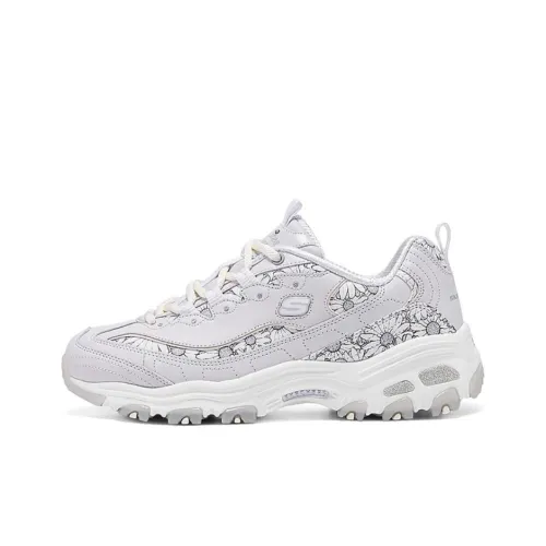 Skechers D'LITES 1,0 Устойчивые к истиранию Низкие Топ Кроссовки с Толстой Подошвой Женские Серые