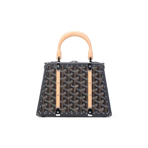 GOYARD Saigon Холст Телячья кожа Твердый Чехол Сумка Мини Унисекс Черный