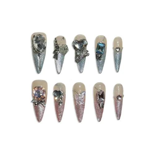 XIAMEIYU Сверкающий страз High End Элегантность Ручной работы Осветляющий Nail Art 30MM Заостренный Тип Синий Jump Цвет