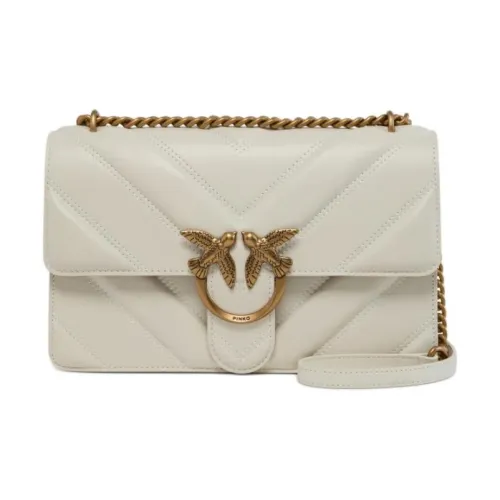 PINKO Love Bag Сумка из коровьей кожи на плечо Женская Белая