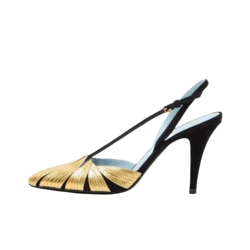 Valentino Foliefoliage Узкий каблук Высокие каблуки 9 см Женские Черный Золотой