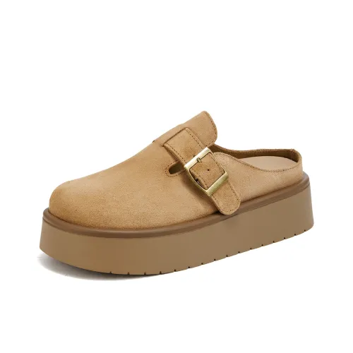 La Chapelle Slip-resistant Abrasion-resistant Домашние тапочки Женские Коричневый