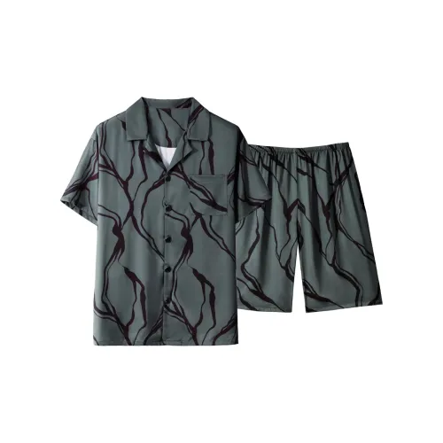 Qin Jing Пижамный комплект Мужской Зеленый