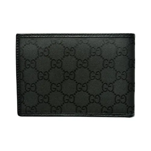 GUCCI Нейлоновая ткань с коровьей кожей кошелек мужской черный