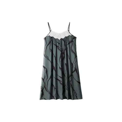 Qin Jing Ночная сорочка Женская Зеленая