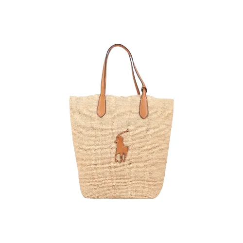 Polo Ralph Lauren Raffia Tote Bag Shoulder Bag Large Women's Natural