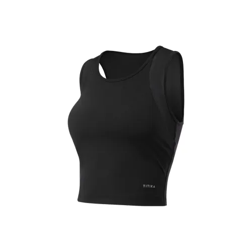 TITIKAACTIVE Черные Женские Майки для Йоги