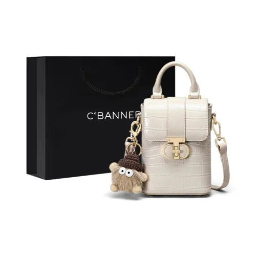 C°BANNER Сумка через плечо из коровьей кожи чехол для телефона маленькая сумка женский экрю черный