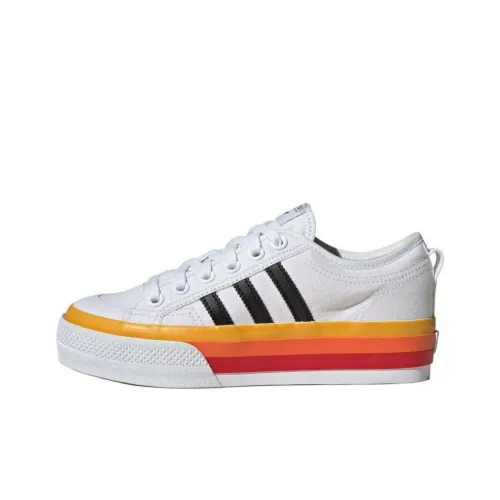 Adidas Originals Nizza Platform Slip-on Скейтборд Кроссовки Унисекс Белый Черный