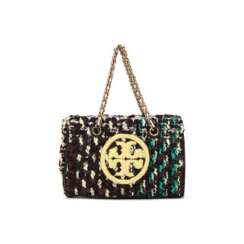 TORY BURCH Fleming Узор "елочка" С кожаными вставками Комбинированный Тоут Сумка Сумка для покупок Сумка на плечо Сумка Мини Женская Многоцветная