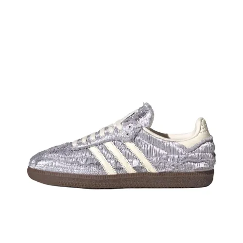 Caroline Hu x Adidas Originals SAMBA OG Устойчивые к истиранию низкие кроссовки для скейтбординга Женские Серебристые
