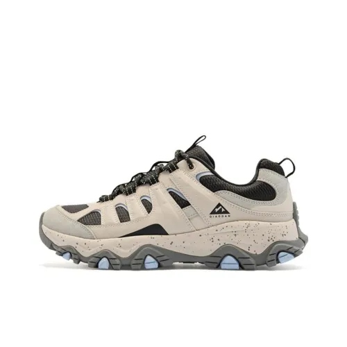 QIAODAN Амортизация Противоскользящий Легкий Низкий Топ Повседневная Обувь для Трейл-Бега Мужская Бежево-Черная