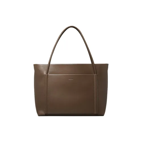 CALVIN KLEIN Полиэстер Тоут Сумка Сумка для покупок Сумка через плечо Женская Коричневая