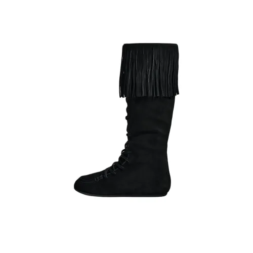 ZARA Женские высокие сапоги до колена, черные
