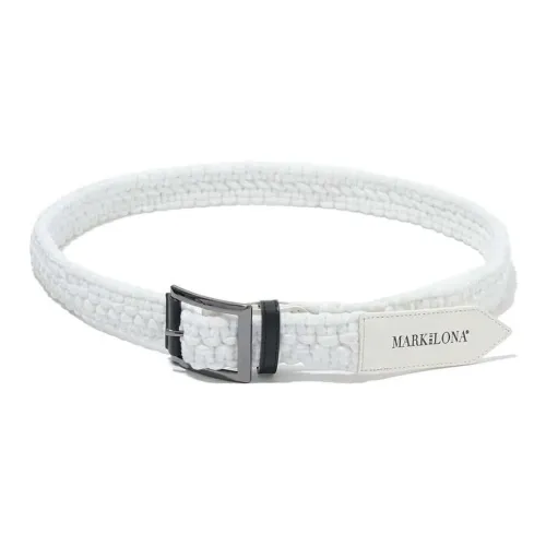 Mark LONA Rubber Leather Cow Leather Belts Unisex White 3 см