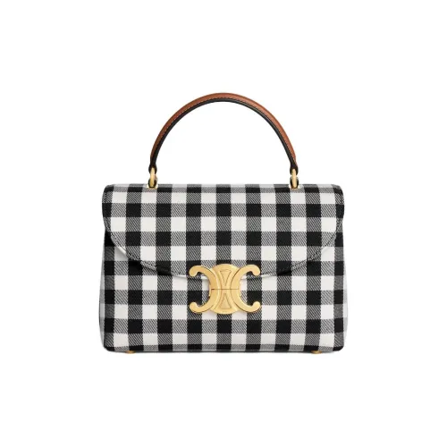 CELINE TEEN NINO Сумка через плечо из ткани и коровьей кожи стандартная женская черная и белая