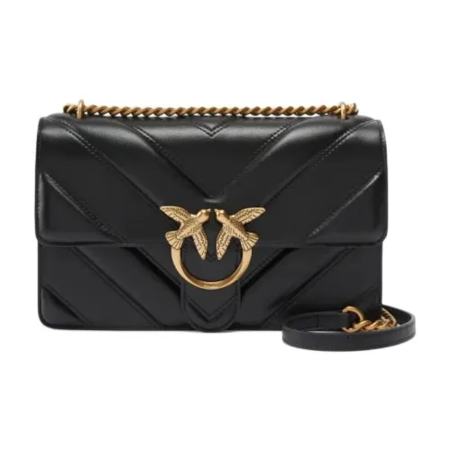 PINKO Love Bag Сумка из коровьей кожи на плечо Женская Черная