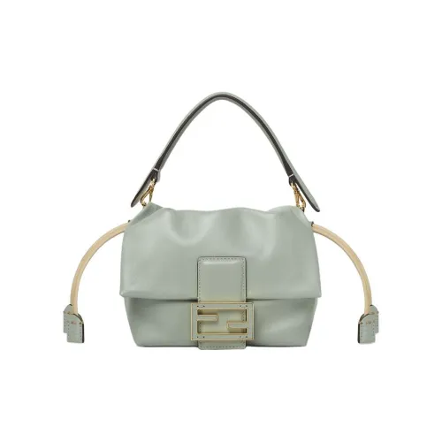FENDI Baguette Напп Кожа Сумка через плечо Мини Сумка Женская Зеленая