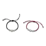 Браслет Лотос, Черный + Темно-Красный