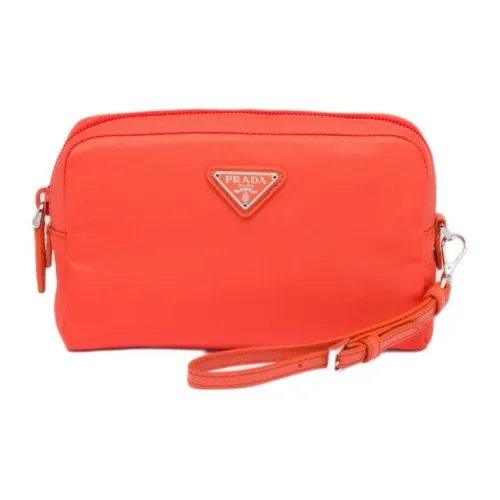 PRADA Переработанный полиамид Сумка для туалетных принадлежностей Женская Апельсин