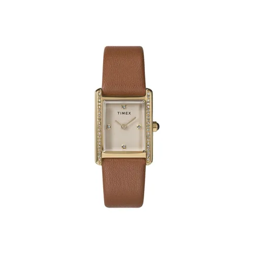 TIMEX HAILEY Collection Women's Watch Кварцевый механизм Кожаный ремешок Бежевый циферблат Оригинальная коробка