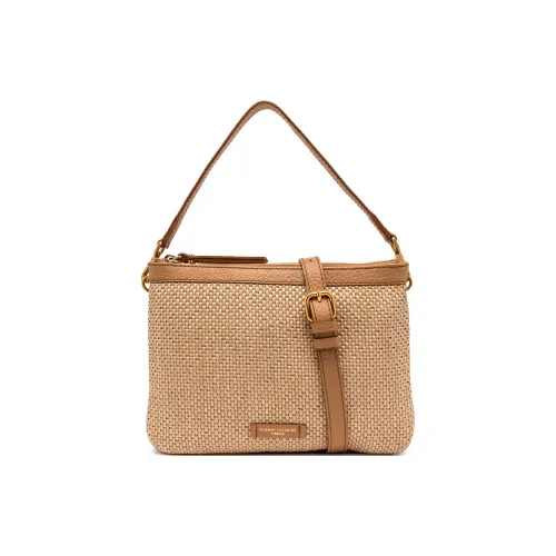 GIANNI CHIARINI Плетеная соломенная сумка через плечо женская коричневая