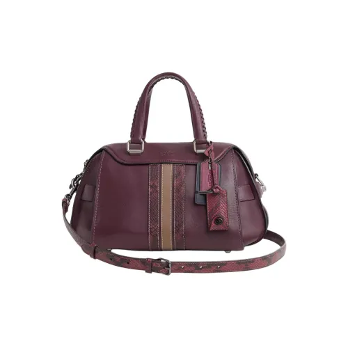 COACH Ace Glove Кожа Сумка через плечо Сумка Большая Женская Серебряный Бордовый Красный