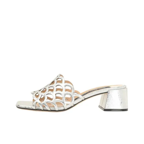 SERGIO ROSSI Sr Mermaid Слипоны 4,5 см Женские Серебряные