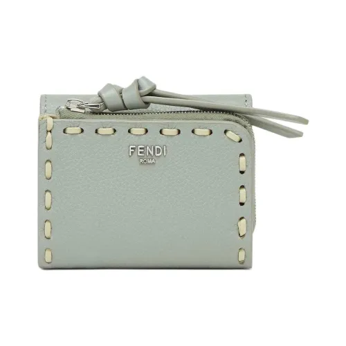 FENDI Peekaboo Кожа Кошелек Микро Женский Зеленый