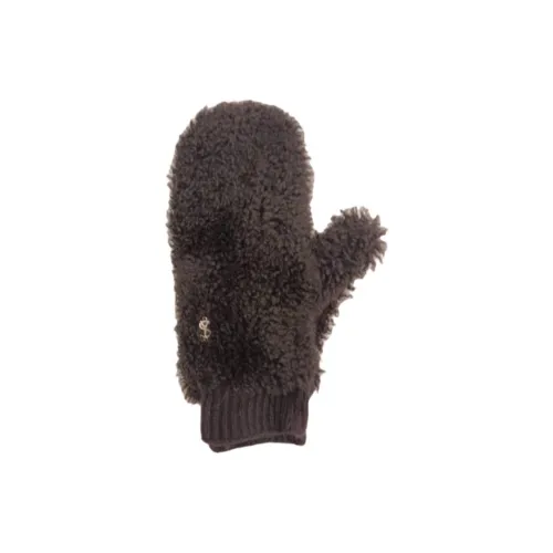 Yves Salomon Овечья кожа Вязаные перчатки Женские Черные