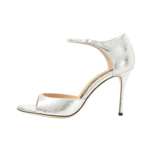 SERGIO ROSSI Godiva One Ремешок Сандалии 9 см Женские Серебристые