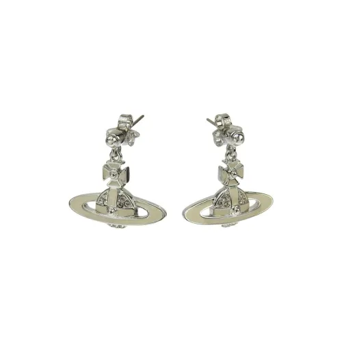 Vivienne Westwood Латунь Эмаль Подвеска Серьги-гвоздики Женские Серебристый Бежевый