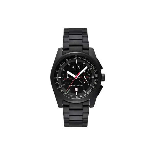 ARMANI EXCHANGE AE ARMANI Мужские часы Кварцевый механизм Ремешок из нержавеющей стали 44 мм Черный циферблат