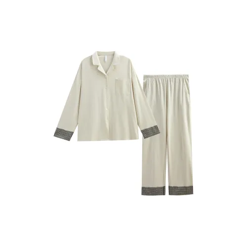 Same Language Пижамный комплект женский бумажно-белый