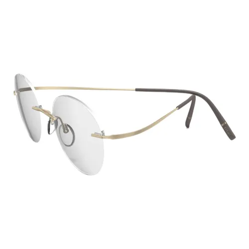 SILHOUETTE Titanium Oval Eyeglass Frames Unisex Gold