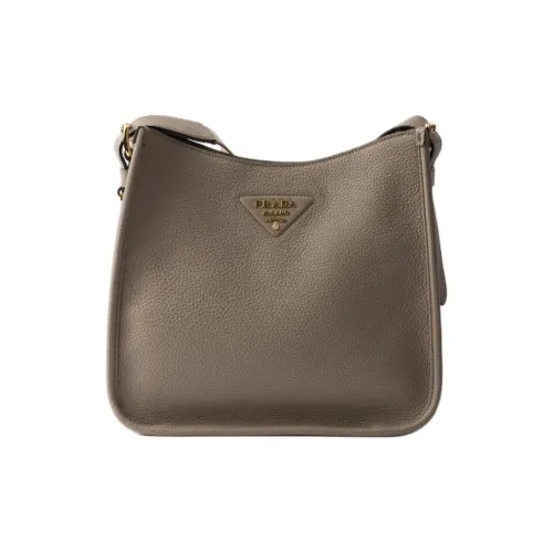 PRADA Телячья кожа Сумка через плечо Средняя Женская Глиняно-серый