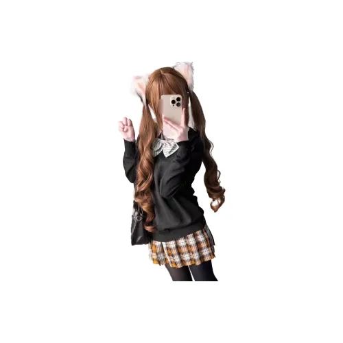 UMIFFA Перука для Женщин 85 см Длинные Кудрявые Волосы с Баной JK Лолита Большая Волна Два Твоя