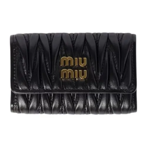 MIU MIU Sheepskin Key Pouch Женские Black