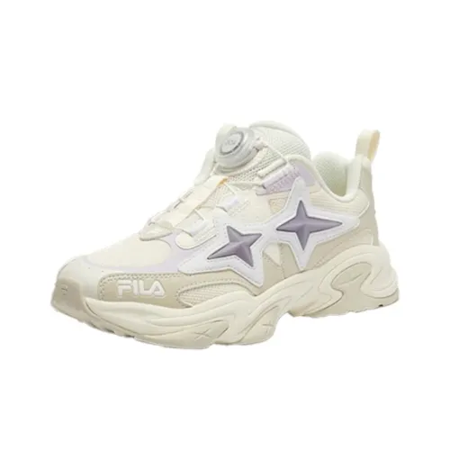 FILA KIDS BOA Polaris Slip-on Устойчивый к истиранию Низкий топ Детская беговая обувь Молочно-белый Подростки