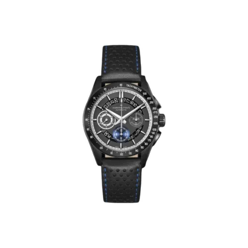 HAMILTON Jazz Series Автоматический Механический Механизм Унисекс Часы 42 мм Серый Циферблат Корпус из Нержавеющей Стали Ремешок из Коровьей Кожи