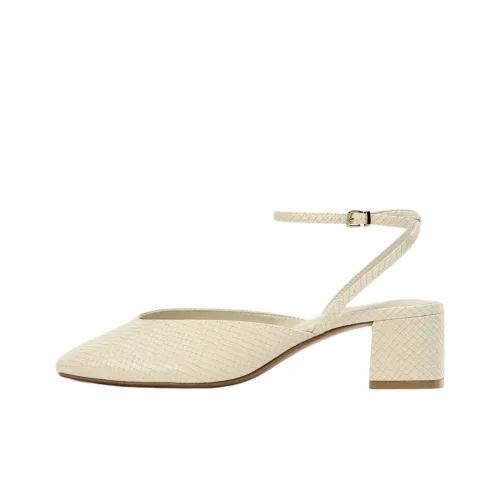 ZARA Грубый каблук Высокие каблуки Женские Бежевый