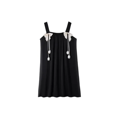 Qin Jing Ночная сорочка Женская Черная