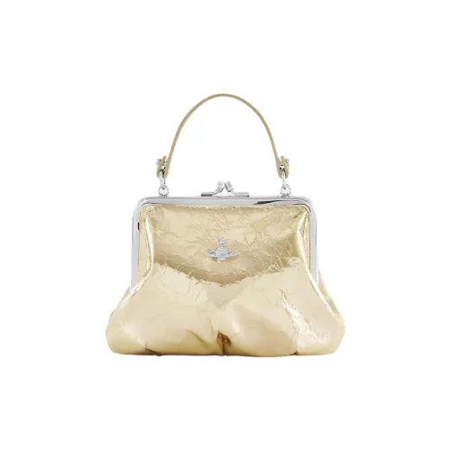 Vivienne Westwood Granny Frame Кожа Одно Плечо Сумка Женская Золотая